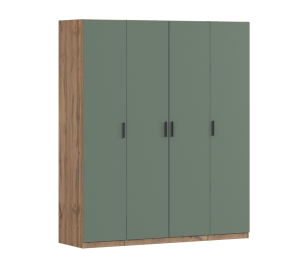 Шкаф четырехдверный Макс 2000 мм, вариант №3 (ЛДСП, корпус дуб вотан)