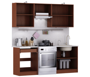 Кухонный гарнитур Ангелина Комфорт Орех Итальянский 2 м