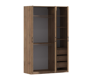 Шкаф трехдверный Макс 1500 мм, вариант №2 (ЛДСП, корпус дуб вотан)