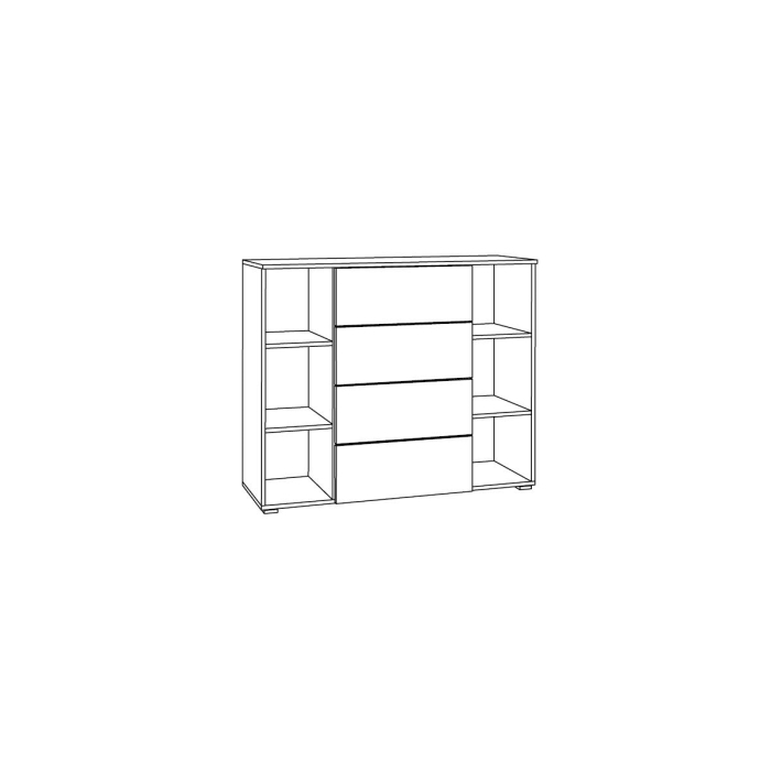 Комоды, Комод Остин 16.221, серый графит, дуб золотой крафт