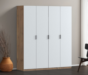 Шкаф четырехдверный Макс 2000 мм, вариант №2 (ЛДСП, корпус дуб вотан)