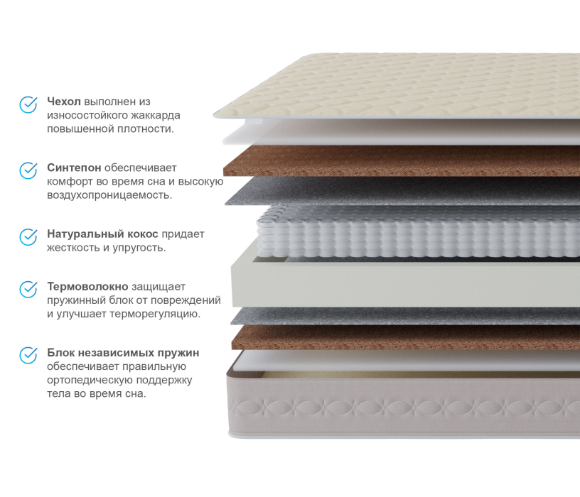 800 x 2000, Матрас Столплит Корсика - Лорд 800*2000