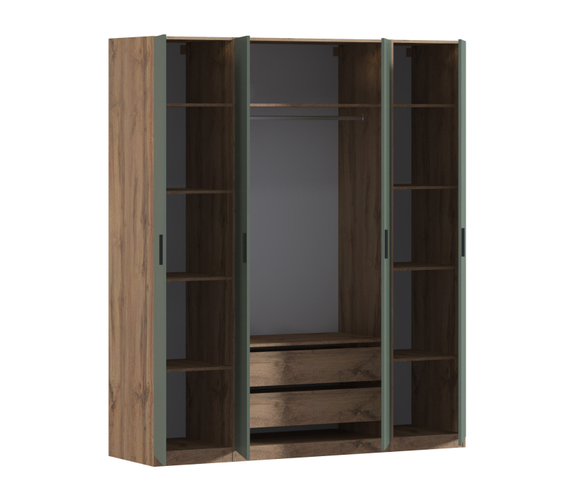 Для одежды, Шкаф четырехдверный Макс 2000 мм, вариант №1 (ЛДСП, корпус дуб вотан)