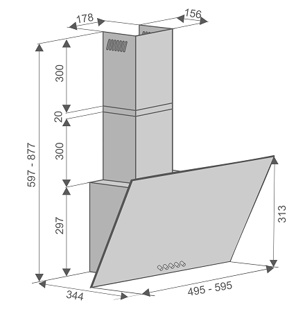 Вытяжки, Кухонная вытяжка Colibri Black 50