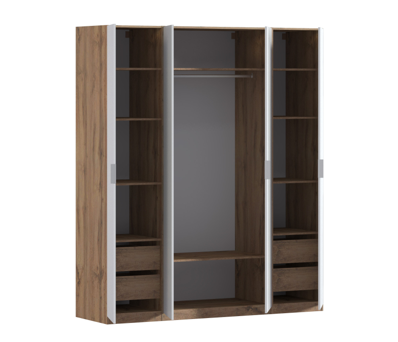 Для одежды, Шкаф четырехдверный Макс 2000 мм, вариант №2 (ЛДСП, корпус дуб вотан)