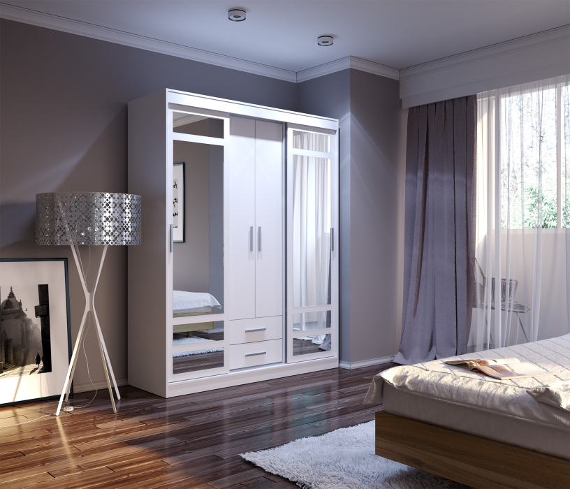 Шкафы-купе, Шкаф-купе Бася СБ-2746/1 Белый