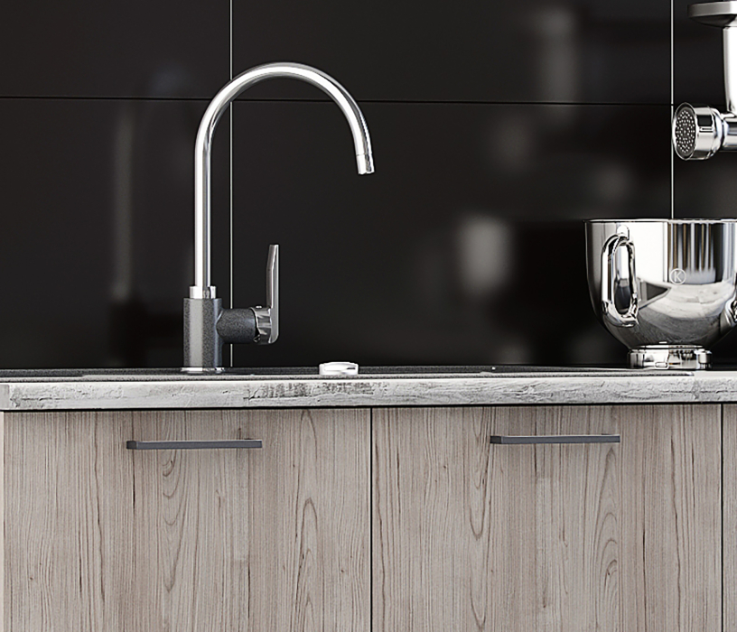 Кухни, Кухня Астра 2,0 м Графит софт/Дуб галиано МДФ