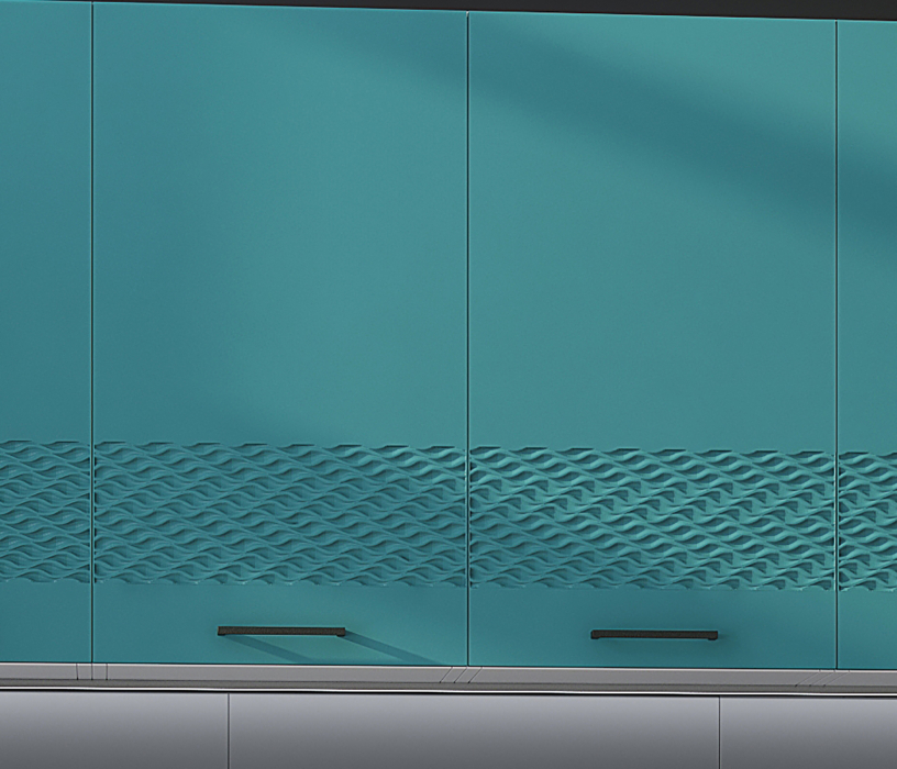 Кухонные гарнитуры, Кухня Лагуна 2,0 м Морская волна/Дуб седой МДФ