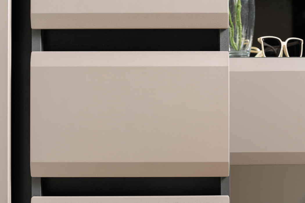 Для одежды, Шкаф комбинированный Сидней 13.18, антрацит, веллюто капучино