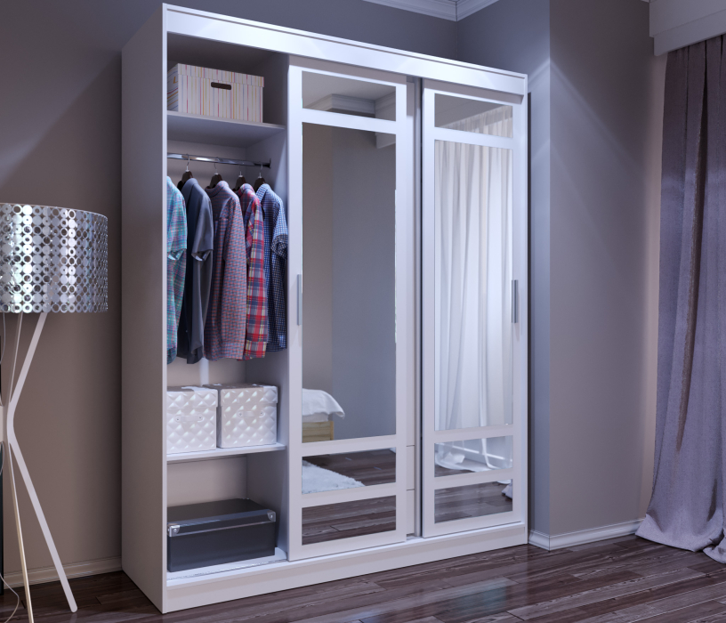 Шкафы-купе, Шкаф-купе Бася СБ-2746/1 Белый