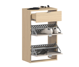 Обувница Афина СБ-3318 Дуб Винченца/Дуб Винченца,Кашемир серый