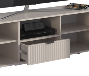 Тумба под ТВ с полкой для гостиной Турин Кашемир серый/МДФ Кашемир