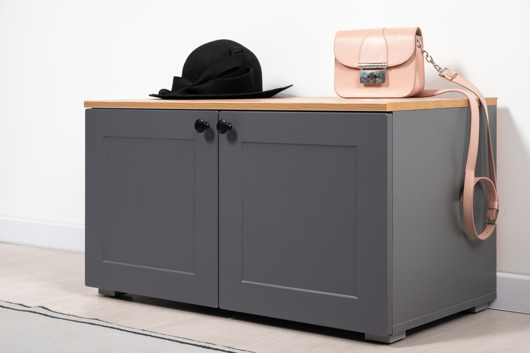 Тумбы, Тумба Остин 13.257, серый графит, дуб золотой крафт