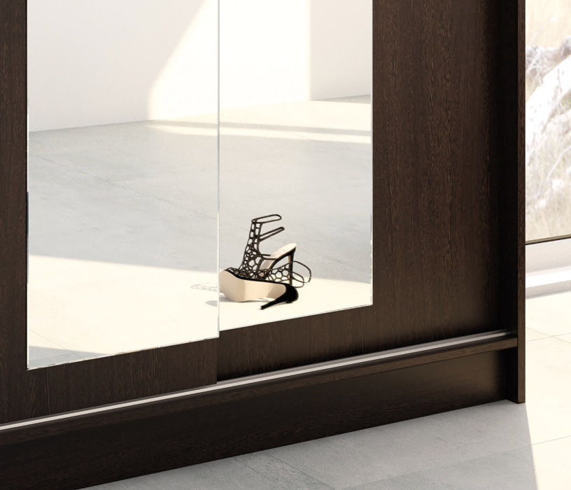 Шкафы-купе, ЛДСП Шкаф-купе НИКОЛЬ 2 Венге-Лиственница светлая