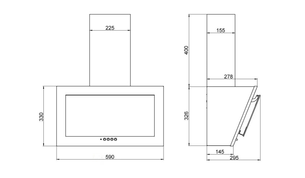 Вытяжки, Кухонная вытяжка Коралл 60П-430-К3Д